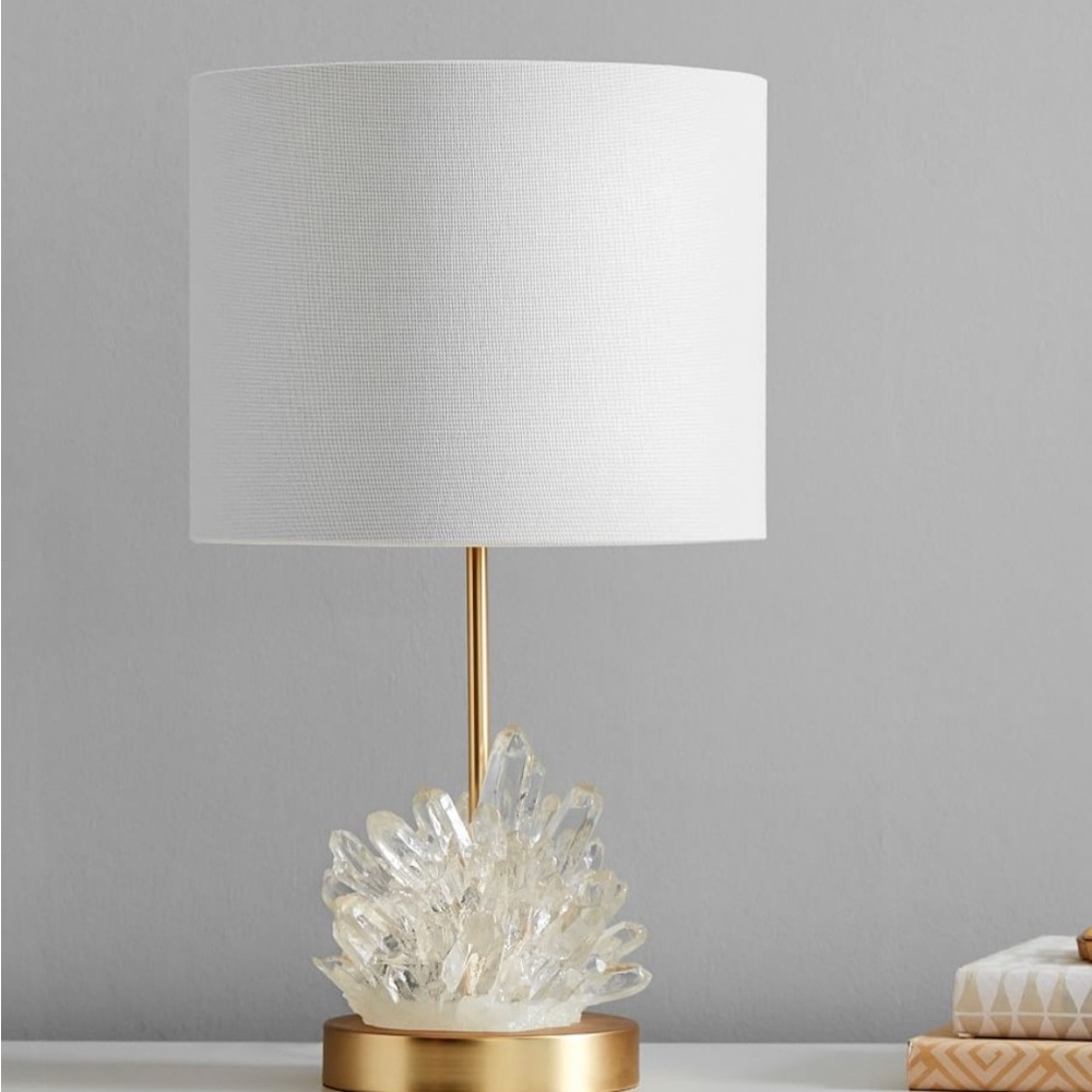 Pottery Barn Teen White and Gold Crystal Accent Decor Set of Two